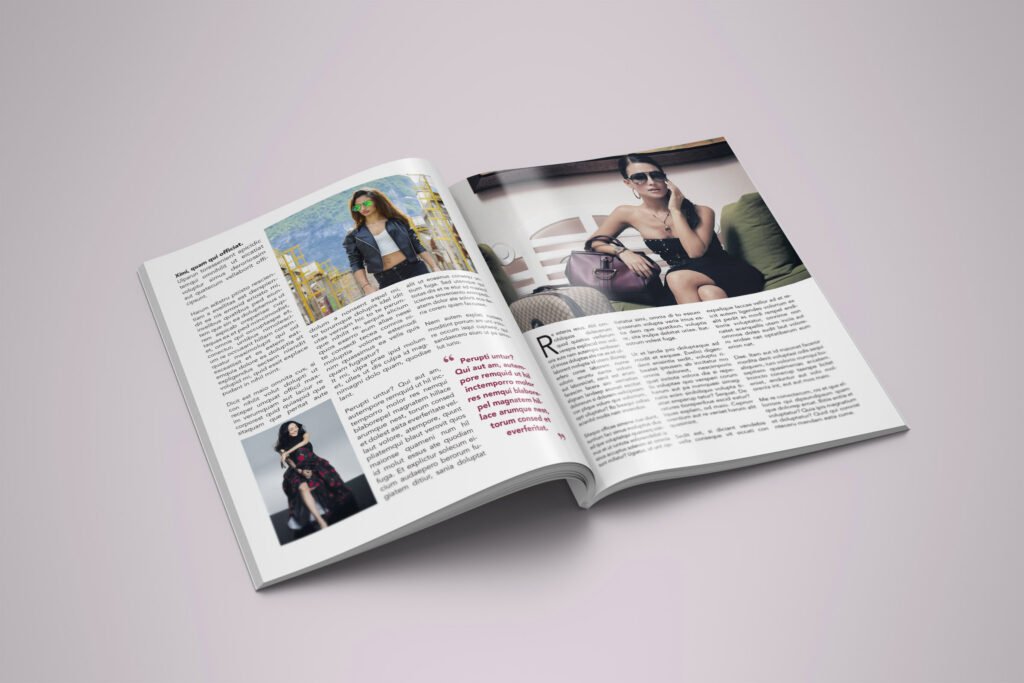 Travel magazine cover design with scenic photography